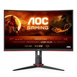 AOC Gaming C27G2ZU - 27 Inch FHD Curved Monitor,240Hz, 0.5ms, VA, AMD FreeSync Premium, Height Adjust, USB Hub, Speakers (1920x1080 @240Hz, 300cdm² / HDMI/DP/USB 3.0)