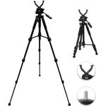 Rifle Shooting Rest Tripod, 24 "-72" Adjustable Hunting Support Tripod, Lightweight Aluminum Rifle Tripod with Removable 360° Rotate V Yoke Holder, with 15pcs Shooting Target Paper