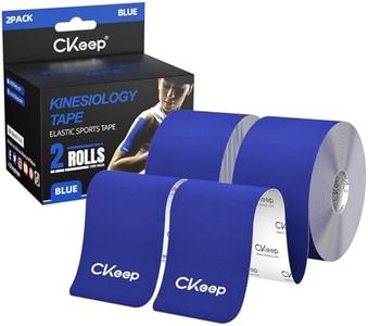 CKeep Kinesiology Tape, Uncut 2 Rolls, Original Cotton Elastic Premium Athletic Tape,Latex Free Hypoallergenic, 2inch x 16ft, Blue