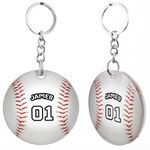 witfox Sports Keychains Personalized Gifts for Team Players Coach Friends - Custom Name Keychains for Girls Boys, Personalized Acrylic Letter Baseball Keychains for Teens