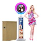 ROOMEDAL Protable Photo Booth with 1080P 29'' LCD Screen,Portable Tote Bags, Software APP Control,RGB Ring Light, Selfie Station Photobooth Machine for Parties