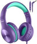 Nabevi Kids Headphones, Childrens Headphones with Microphone, 85/94dB Volume Limit, HD Sound, Sharing Function, Wired Headphones for Kids Boys Girls,Toddler Headphones for School/Travel/Tablet, Purple