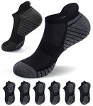 Running Socks for Men Women - Anti-Blister Trainer socks, Ankle Sports Socks, Soft Cotton & Breathable for Comfortable Wear in All Activities (6 Pairs) Black, L