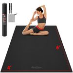 GymCope Large Yoga Mat with Carrying Straps, 10'x6'/9'x6'/8'x6'/7'x5'/6'x4' (8MM) Thick Yoga Mat, Wear-Resistant and Anti-slip Gym Mat Ideal for Home Yoga, Pilates, Fitness, Extra Thick Yoga Mats for Barefoot Use