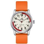 SIBOSUN Nurse Watch for Nurse Doctors Medical Professionals Students Men Women Unisex Easy to Read Dial Second Hand Watch for Nurses Water Resistant Orange Silicone Band, 5.7 Luminous Silver & Orange,