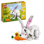 LEGO 31133 Creator 3in1 White Rabbit Animal Toy Building Set, Bunny to Seal and Parrot Figures, Bricks Construction Toys for Kids Aged 8 Plus Years Old