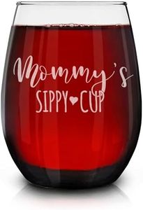 Shop4Ever Mommy's Sippy Cup Engraved Stemless Wine Glass Funny New Mom Gift