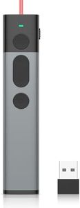 Wireless Presentation Clicker Pointer Rechargeable, 2.4GHz Presenter Remote PPT Clicker, Clicker for Powerpoint Slide Advancer for Mac, Computer, Laptop