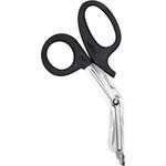 Titanized Medical Emergency Trauma Shears - Essential Medical Scissors for Physicians, Nurses, EMTs, Paramedics, First-Aid, and Vets | Durable, Razor-Sharp Blades 5.5" (Black Handle)