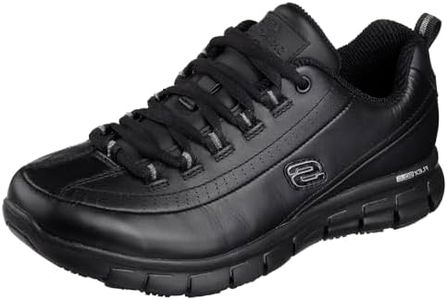 Skechers for Work Women's Sure Track Trickel Slip Resistant Work Shoe, Black, 5.5 XW US