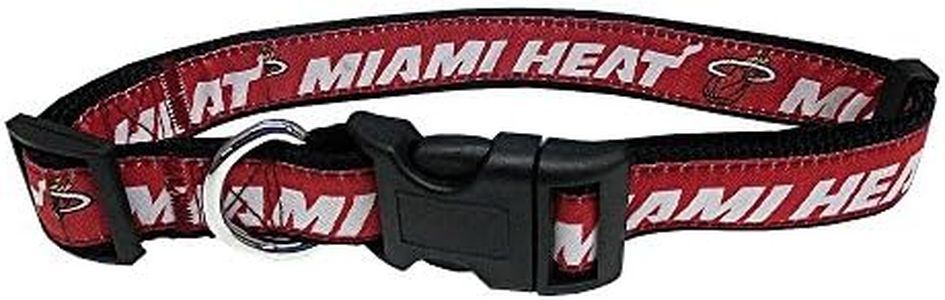 Pets First NBA MIAMI HEAT Dog Collar, Size Large. Best Pet Collar for all Sports Fans