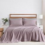 IRA HOME 100% Bamboo Organic 4Pieces King Size Bed Sheet Set, Viscose, Luxuriously Soft & Cooling, Double Stitching, (Pack of 4), 1 Flat Sheet, 1 Fitted Sheet & 2 Pillowcases (Dark Pink)