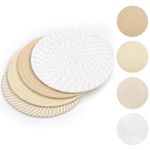 SHACOS 8 Inches Trivets for Hot Dishes, Pot Holders for Hot Pots and Pans, Handmade Cotton Woven Trivets Set, Heat-Resistant Hot Pads Plate Mats for Kitchen Countertops, Table Decor (Khaki, 4pcs)