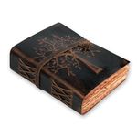 Vintage Leather Journal Tree of Life - Leather Bound Journal - Vintage Deckle Edge Paper - Sketchbook - Journal for Women Men - Book of Shadows - 8 X 6 Inches (Vintage Brown) by LEATHER VILLAGE