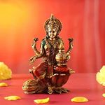 CraftVatika Lakshmi Devi Idol Statue for Home Puja Goddess Laxmi Idols Showpiece for Temple Pooja Room Diwali Decoration Gifts for Family Friends Corporate Client Mother Father