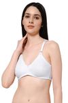 Intimacy Nursing Maternity Feeding Bra with Front Opening and Adjustable Straps Seamless Non-Wired Non-Padded Medium Coverage Comfortable Support Bra for Women White