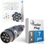 valonic trailer plug - 7-pin, black - incl. wiring template - 7 pin trailer connector for caravan