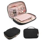 BAGSMART Travel Jewellery Organizer Case Portable Jewelry Bag for Rings, Necklaces, Bracelets, Earrings, Black