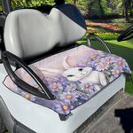 Tomeusey Rabbit Floral Golf Cart Seat Covers with Armrests Club Car Protect Your Golf Car Seat and Suitable for Four Seasons for 2-Person Golf Cart Accessories