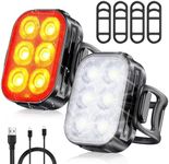 TEUMI Bike Lights Front and Back, Rechargeable Bike Lights for Night Riding, Waterproof IP65 Bicycle Light, 4+6 Modes Bike Headlight and Tail Light Set,1.5 Hrs Fast Charging, Easy to Install