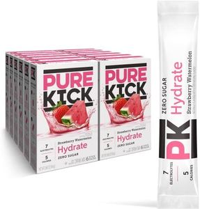 Pure Kick Hydration Singles To Go Drink Mix, Strawberry Watermelon, Includes 12 Boxes with 6 Packets in each Box, 72 Total Packets