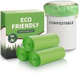 Eargardin 5 Gallon Trash Bags Compostable 100% Compost Small Garbage Bag Extra Thick 0.78 Mil for Kitchen Bathroom BPI Certified 45 Counts, Green