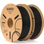 ELEGOO PLA Filament 1.75mm Black 2KG, 3D Printer Filament Dimensional Accuracy +/- 0.02mm, 2 Pack 1kg Cardboard Spool(2.2lbs) 3D Printing Filament Fits for Most FDM 3D Printers