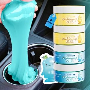 COLORCORAL 4 Pack Car Cleaning Gel Reusable Auto Slime Cars Cleaner Dust Cleansing Gels,Vehicle Interior Cleaning Care Putty,Keyboard Cleaner Goop for Car Vent, Corners, Crevice,Office Desktops Debris