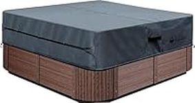 UCEDER Hot Tub Cover Cap Heavy Duty Polyester(Actual Size 88''x88 x20'' Fit 86''x86 x 20'') Spa Sun Shield and Hot Tub Cover Protector,Dark Gray