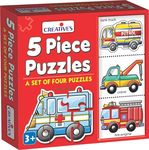 Creative's 5 Piece Puzzles | Educational Jigsaw | Fun With Learning Toy Game | Special Vehicle 5 Piece Puzzles | Knowledge Of Special Vehicle (Tank Truck, Crane, Fire Engine, Ambulance) For Kids 3 &Up