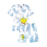 Nap Chief Kids Cotton Nick Jr Spongebob Classsic Co ord Set for Boys & Girls, T Shirt And Shorts for Casual Wear - (NJ3045Y_Blue_3-4 Years)