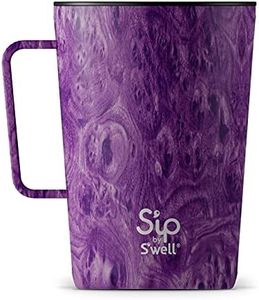 S'well S'ip Stainless Steel Takeaway Tumbler - 15 Oz - Grape Grove - Double-Walled Vacuum-Insulated Keeps Drinks Cold for 10 Hours and Hot for 2 - with No Condensation - BPA-Free Travel Mug