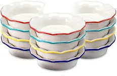 Aunt Shannon's Kitchen Ceramic Mini Pie Pans - Set of 12-5.5 inch Pie Pans with Classic Fluted Rims - Multifunctional Pot Pie Pans for Pot Pies, Quiches, Tarts, Puddings, Sauces and More