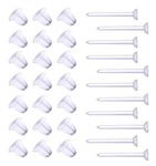 100Pairs Clear Silicone Earring Posts and Backs Kits Invisible Earrings Ear Sticks Earrings Piercing Retainers DIY Supplies for Ear Spacers Piercing Jewelry