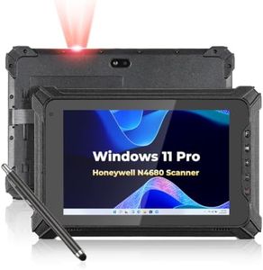 MUNBYN Rugged Windows Tablet with Barcode Scanner IRT06, 8 inch Windows 10 Pro, Equip with Honeywell N4680 Scanner, 1D/2D QR Inventory Scanner, 8GB+128GB Industrial Tablets, Rugged Tablet with Scanner