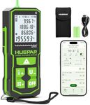 Huepar Bluetooth Laser Measuing Tool with APP Control, 200Ft Green Beam Laser Distance Meter ±1/16" High Accuracy, Multiple Measurement Modes, Rechargeable, IP54 Durable for Home & Construction