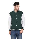 AWG ALL WEATHER GEAR Cotton Blend Men's Rich Cotton High Neck Slim Fit Varsity Bomber Style Jacket (Awgv-Bg-Xxl,Bottle Green,Xx-Large)