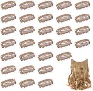 Dreamlover Clips de Pelucas, Pinzas para Extensiones de Pelo, Marrón, 30 Piezas
