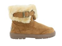 ella Women's Santa Fe Faux Sheepskin Look Fur Lined Warm Ankle Boots (UK 6, Chestnut)