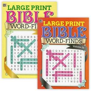 Kappa Large Print Bible Word Finds Book 2 Titles, Word Search Puzzle Books for Adults Teens, 48-Pack