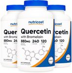 Nutricost Quercetin 880mg, 240 Caps with Bromelain (3 Bottles)