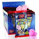 Lieber's Cotton Candy | 12/48 Pack of Light & Fluffy Vintage Candy | Blue & Red Carnival Birthday Party Favors Treats Supplies for Kids, Kosher | 0.8 Ounce Bags (0.8 oz pack of 12)