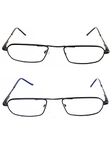 InfinityPro I Reader Metal Full Frame Reading Eyeglass For Men and Women (Pack of 1 and 2) (Blue & Black, 3.00)