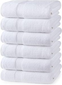 Utopia Towels - Lot de 6 Serviettes de Toilette de Luxe, (41 x 71 CM) 100% Coton filé, légères et très absorbantes pour la Salle de Bain, Le Voyage, Le Camping, l'hôtel et Le Spa (Blanc)