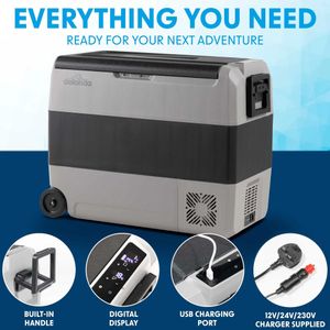 Dellonda 60L Portable Car Fridge Freezer – Dual Zone, 12/24/230V