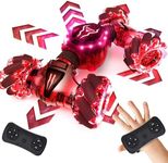 Tecnock Remote Control Car for Boys Girls, 2.4GHz 4WD Gesture Sensing RC Stunt Car Toys - 360° Rotating Double Sided Hand Controlled RC Cars with LED Lights, Gifts for Kids Ages 6-8, 8-12