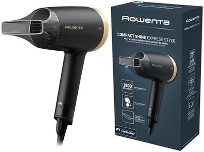 Rowenta CV1811 Express Style Haartrockner | 1900 Effiwatt | 2 Einstellungen | Ionen-Technologie | leistungsstark | Kaltlufttaste | 1,8 m Netzkabel | kompaktes und ultraleichtes Design | Schwarz/Gold