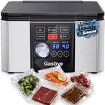 Gasbye Chamber Vacuum Sealer – 5.28QT Large Chamber, Replaceable 11.5" Sealing Bar with Double Seal, Perfect for Meats, Soups, Sauces & Liquids, Includes 30 Pre-Cut Vacuum Bags, Stainless Steel