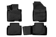 Fits 2022-2024 Hyundai Tucson Floor Mats Front & 2nd Row Seat Liner Set 3D Custom Fit All-Weather Full Set Liners, Black