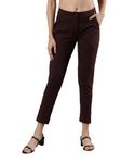 Femmora Comfortable Fit Smart Pant, Soft and Breathable Cotton Fabric with Front Zip Button Closure and 2 Functional Pockets, for Women, Dark Fantasy, Pack of 1